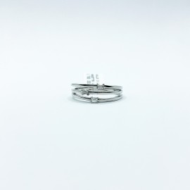 Anillo 3 Lineas Con Baguettes