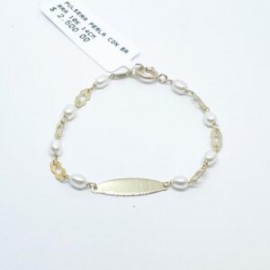 Pulsera Perlas Con Barra