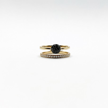 Anillo Con Diamantes Negros Con Churumbela