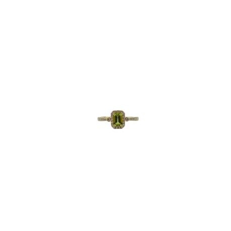 Anillo Cuadro Peridoto Con Diamantes