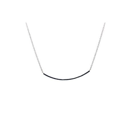 Collar Barra De Diamantes Negros