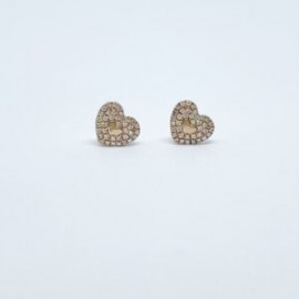 Aretes Corazón Con Diamantes