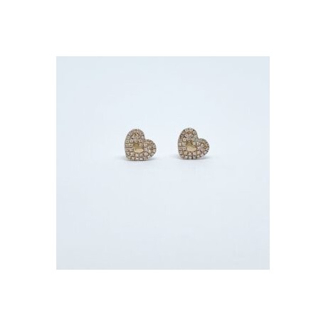 Aretes Corazón Con Diamantes