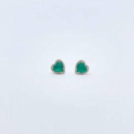 Aretes Corazón De Esmeralda