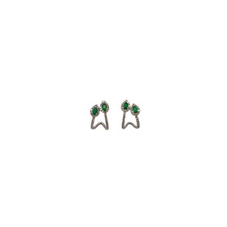 Aretes Doble Gota De Esmeralda