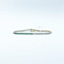 Pulsera Tennis Diamantes y Esmeraldas