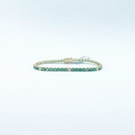 Pulsera Tennis Esmeralda Con Diamantes