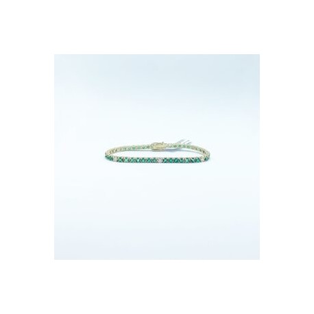 Pulsera Tennis Esmeralda Con Diamantes