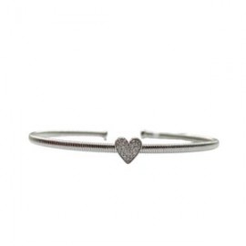 Pulsera Flex Corazón con Diamantes