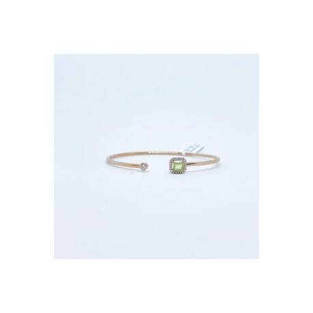 Brazalete Cuadro Peridoto Con Diamantes