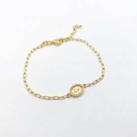 Pulsera Virgen Con Zirconia