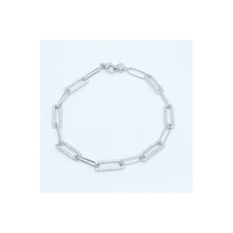 Pulsera Eslabones con Zirconia